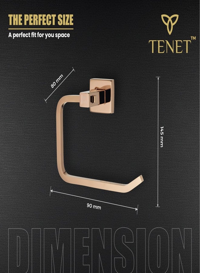 TENET Towel Ring/Hand Towel Holder/Washbasin Napkin Stand/Towel Hanger/Napkin Loop Wall Mounted Bathroom Accessory (Rose Gold, Pack of 1) | 1 Year Warranty - Image 3